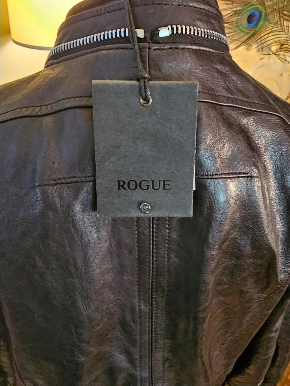NWT Rogue Black Leather Jacket with Silver Zippers